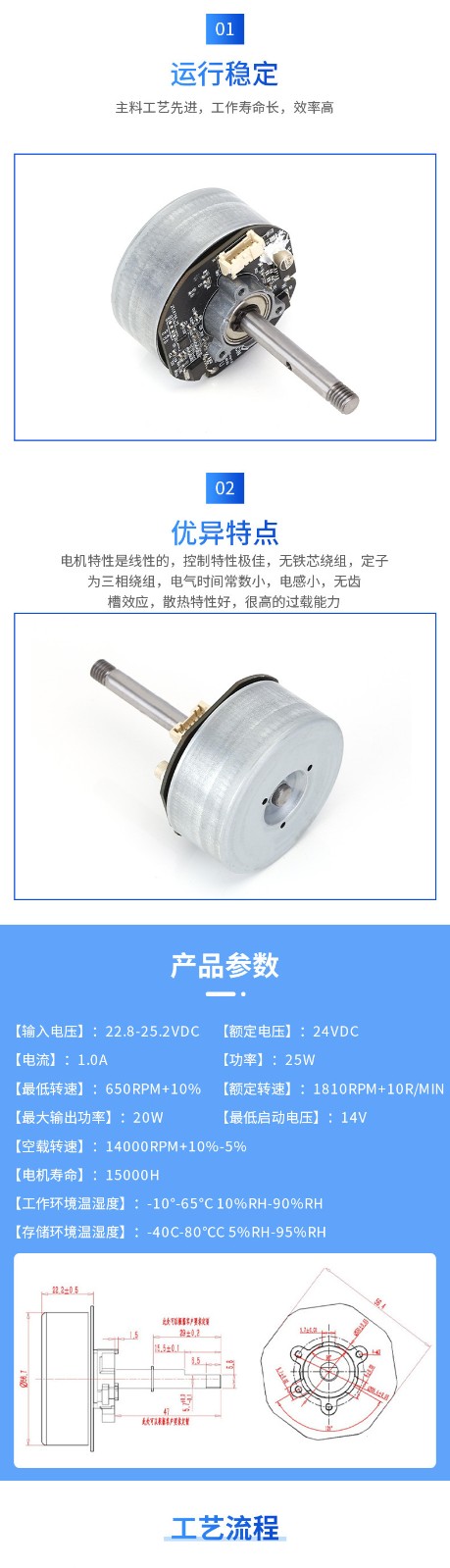 5620外轉(zhuǎn)子無刷電機(jī)空氣凈化器無刷直流電動機(jī)